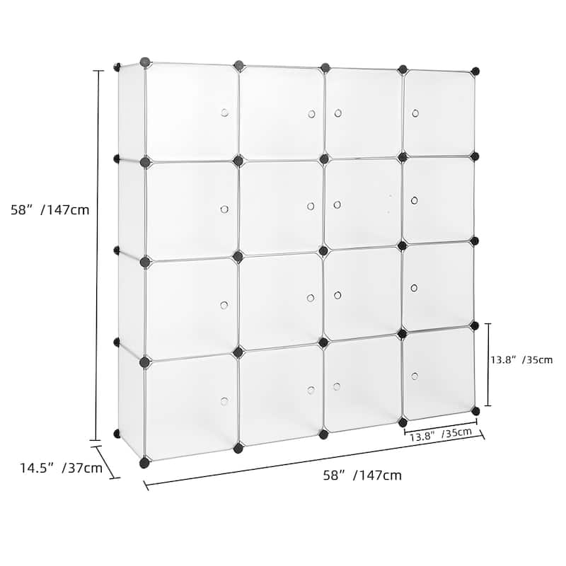 Stackable Cube Storage Shelves with Hanging Rod