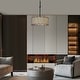 preview thumbnail 9 of 30, Tifany Modern Gold 4-Light Drum Chandelier Colored Glass Lights for Kitchen Island Bedroom