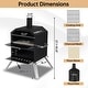 preview thumbnail 7 of 8, 2-Layer Outdoor Pizza Oven Wood Fired Pizza Maker Outside Pizza Grill for Camping - 16 inch