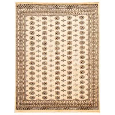 ECARPETGALLERY Hand-knotted Finest Peshawar Bokhara Ivory Wool Rug - 8'3 x 10'7