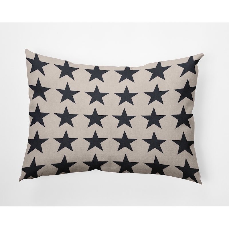 4th of July Stars Polyester Indoor/Outdoor Pillow - 14" x 20" - Blue