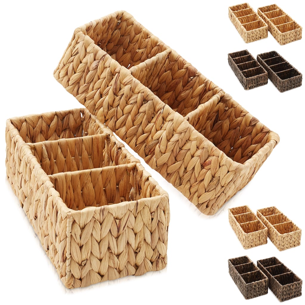 2 Water Hyacinth Storage Baskets Woven Storage Bins