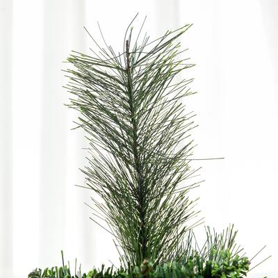 Beautiful 7.5ft Pencil Artificial Christmas Tree with 1075 Branches,Auto Open,Steel Base
