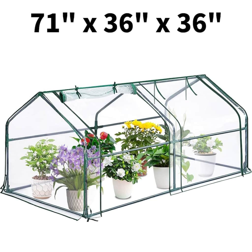 71" x 36" x 36" Portable Plant Hot House, Greenhouse with Zippered Doors