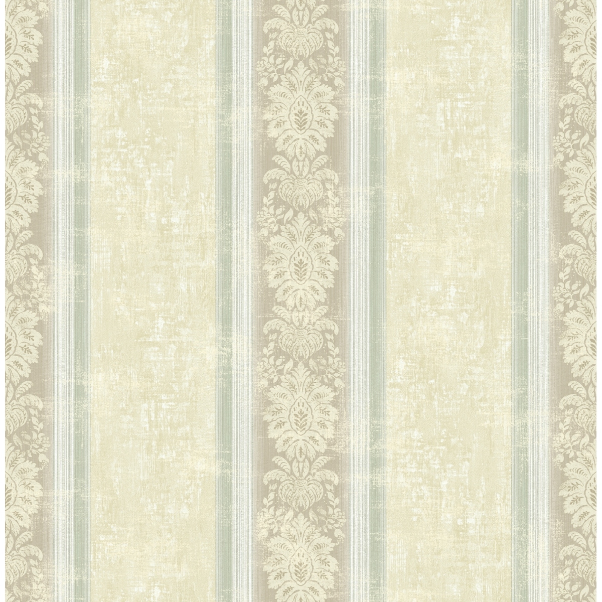 Seabrook Designs Semra Ornamental Stripe Unpasted Wallpaper
