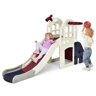 Costway 6-In-1 Large Slide for Kids Toddler Climber Slide Playset w/