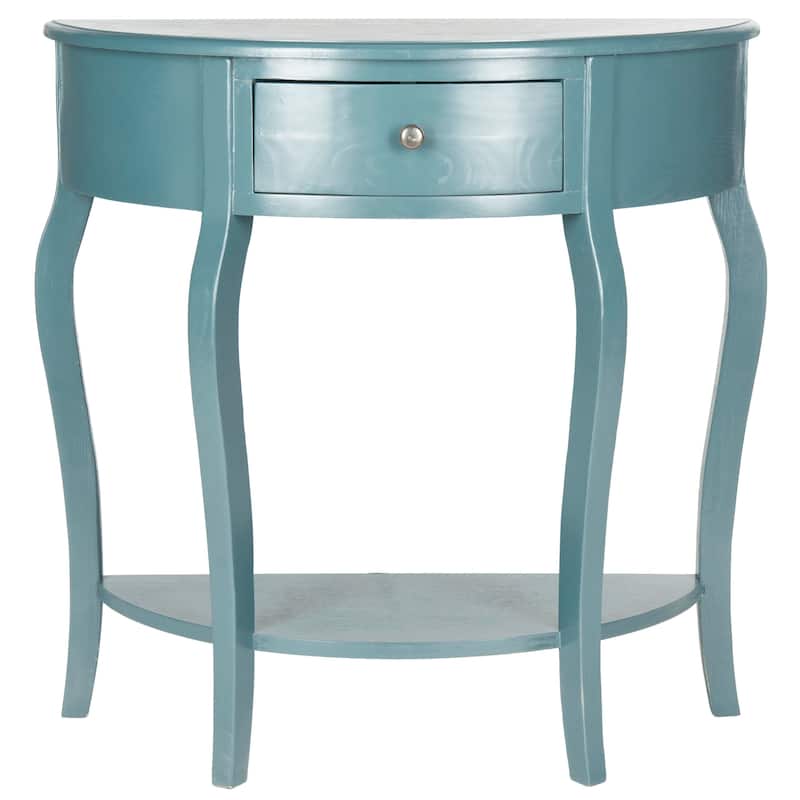 SAFAVIEH Jan Demilune Blue Small Console - 32.7" x 14.2" x 32.9"