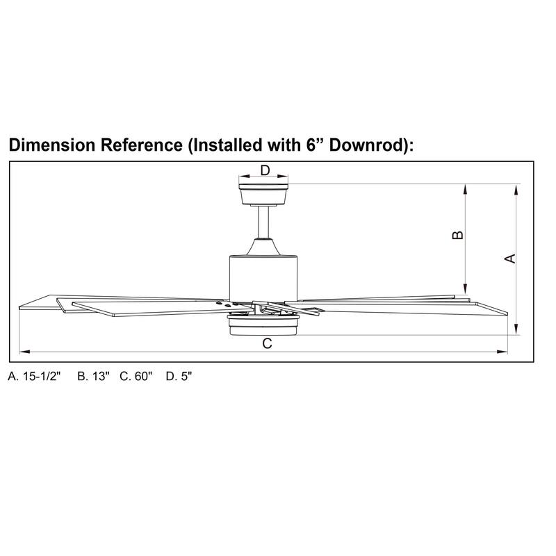 Bellevue VXCFA32117 Nanci 60" 8 Blade Indoor / Outdoor LED Ceiling Fan
