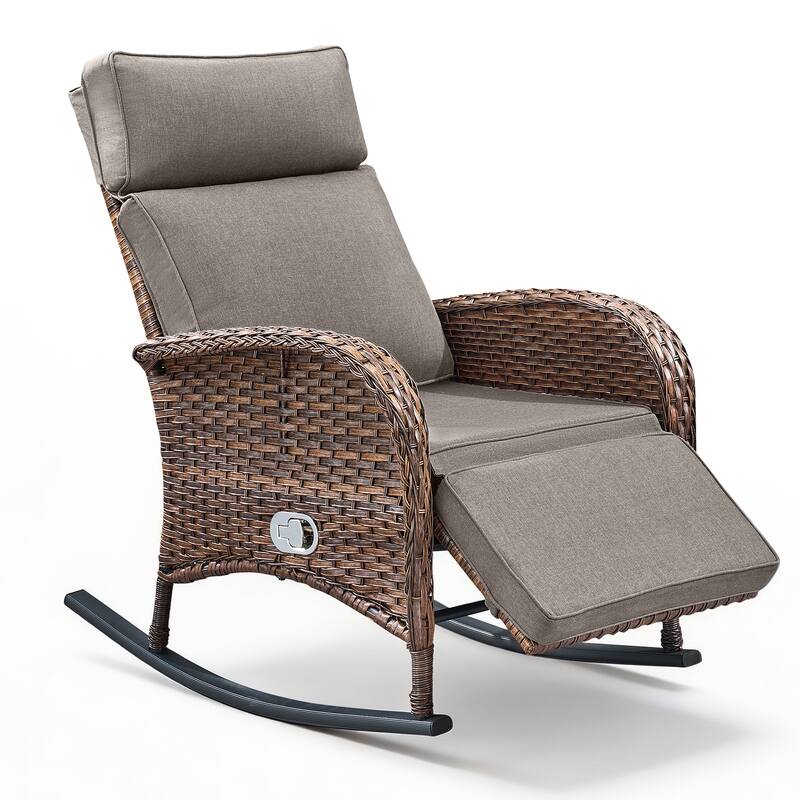 Pocassy Versatile Outdoor Recliner Rocker Chair with Side Table