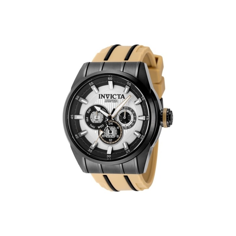 Invicta Men's 49053 Speedway Quartz Chronograph Silver, Black Dial Watch - Silver/Black