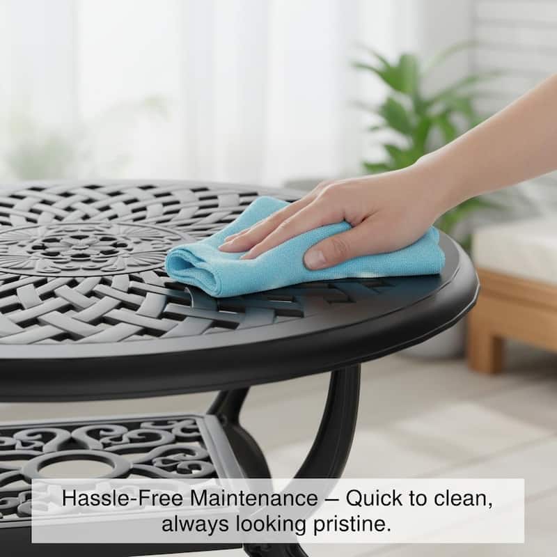 Modern Aluminum Round Coffee Table for Outdoor Spaces