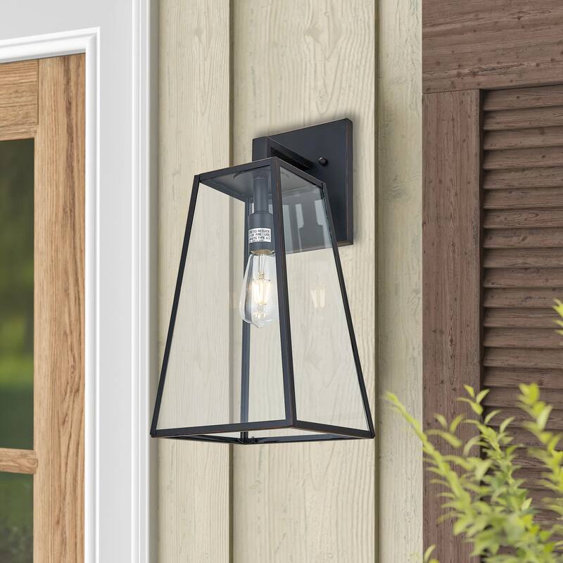 1 Light Outdoor Wall Lantern in Oil Rubbed Bronze Finish and Clear Tempered Glass - Oil Rubbed Bronze