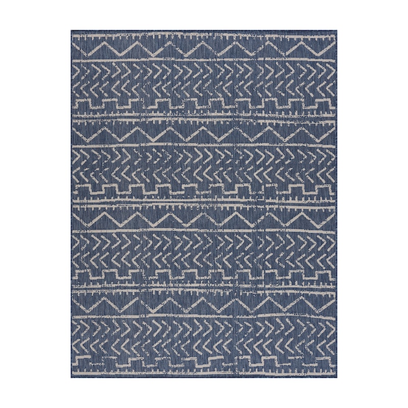 Beverly Rug Blue Trellis Indoor Outdoor Area Rug