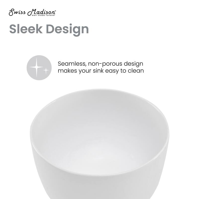 Swiss Madison SM-VS390 Calice 14-15/16" Circular Ceramic Vessel
