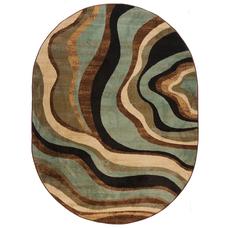 Well Woven Barclay Nirvana Waves Abstract Modern Waves Area Rug