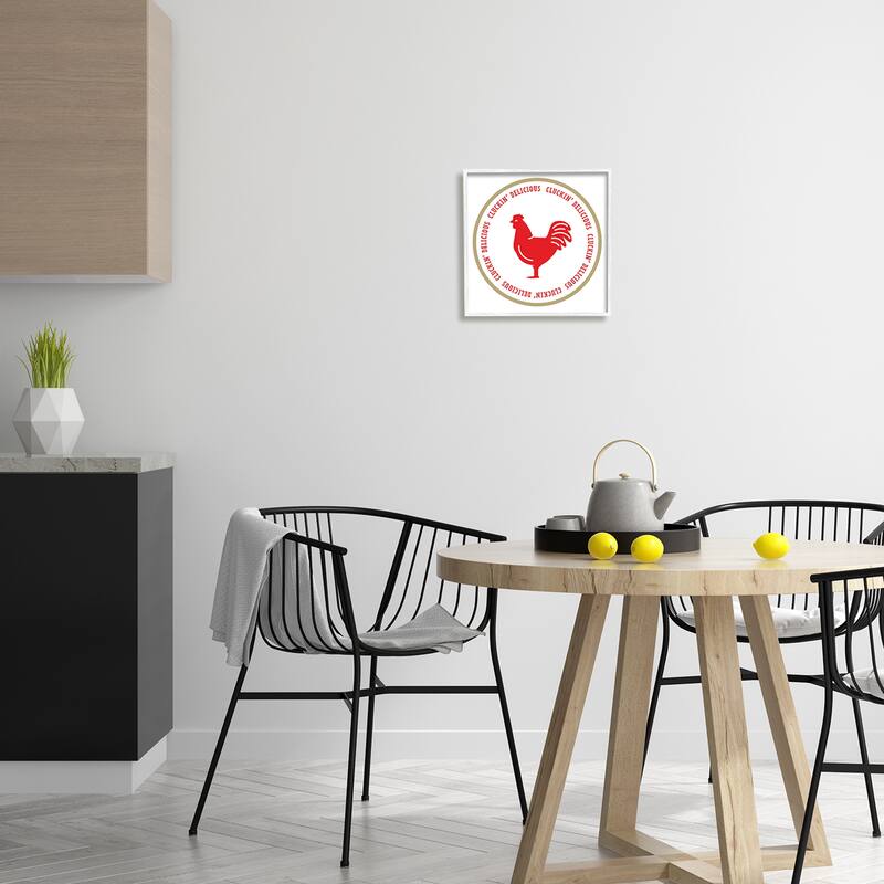 Stupell Cluckin' Delicious Phrase Framed Giclee Art Design by Emily Dumas