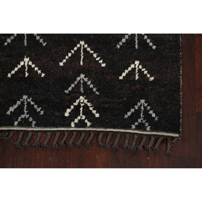 Vegetable Dye Modern Moroccan Berber Oriental Area Rug Wool Handmade - 4'6" x 6'11"