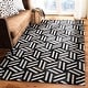 preview thumbnail 2 of 11, SAFAVIEH Handmade Studio Leather Niva Modern Leather Rug 4' x 6' - Ivory/Black - Rectangle