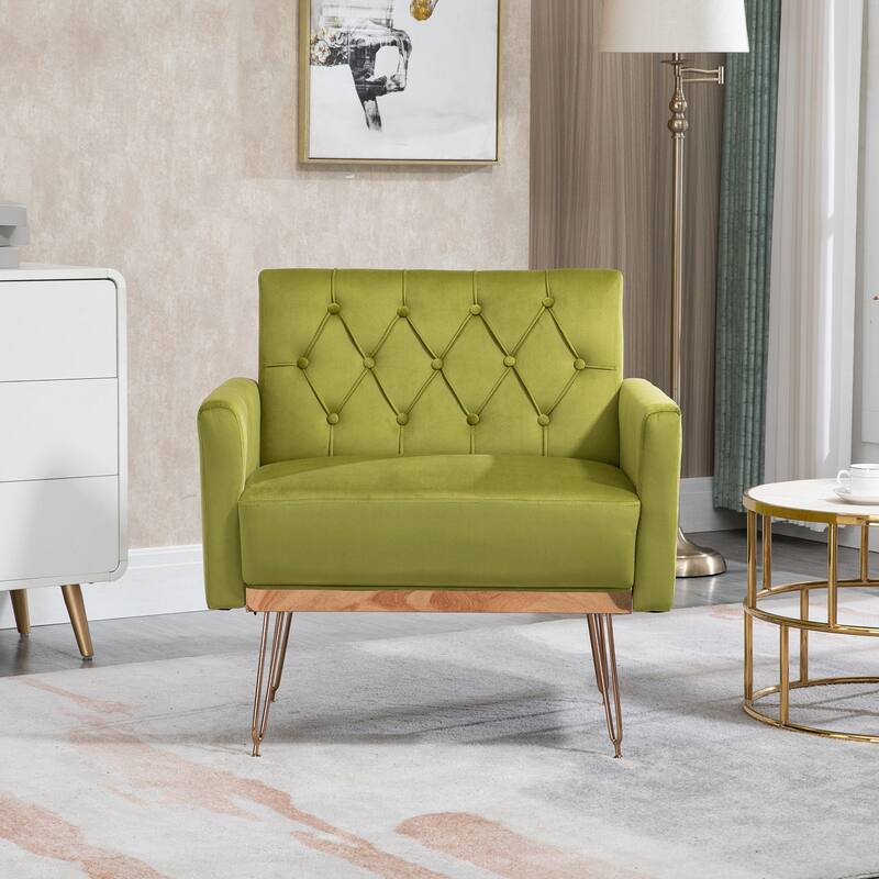 Modern Velvet Single Reading Chairs with Arm Set of 2