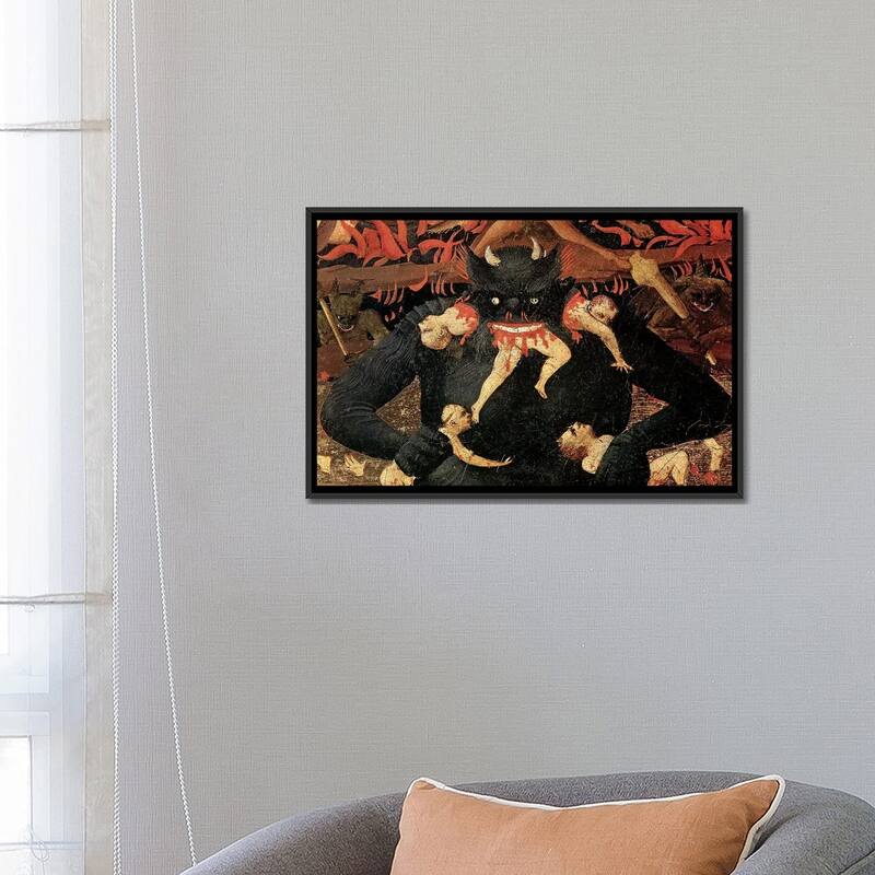 iCanvas "Detail Of Satan Devouring The Damned In Hell, The Last Judgement, c.1431" by Fra Angelico Framed Canvas Print