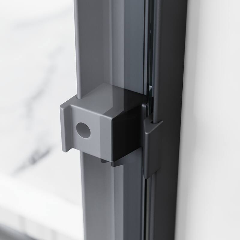 Elegant Double Sliding Shower Door in Matte Black Finish with 1/4 inch Clear Shower Tempered Glass Panel Tub Door