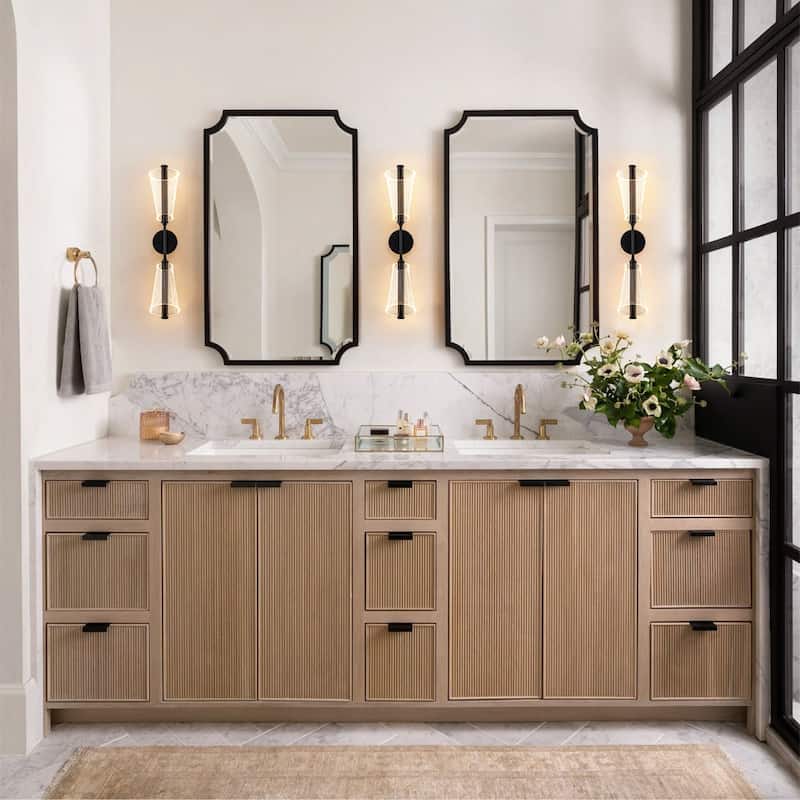 Modern Dimmable LED 2-Light Clear Acrylic Cone Vanity Wall Lamp