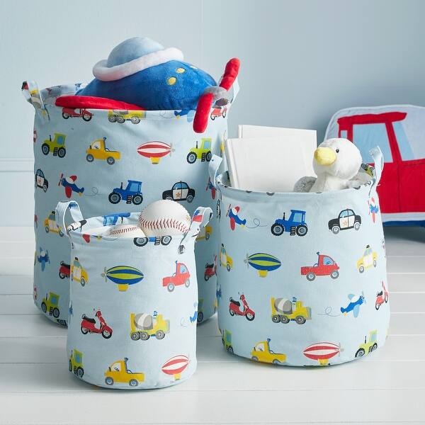 Dream Factory Trucks and Tractors Storage Bin Toy Organizer Set of 3