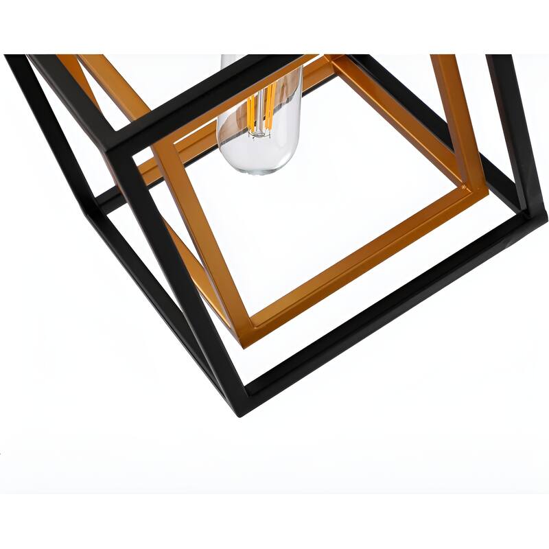 1-Light Geometric Cube Lantern, Sci-fi Square / Rectangle Pendant