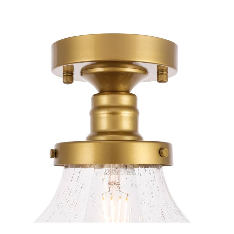 Klyle 1-Light Clear Bubble Glass Flush mount