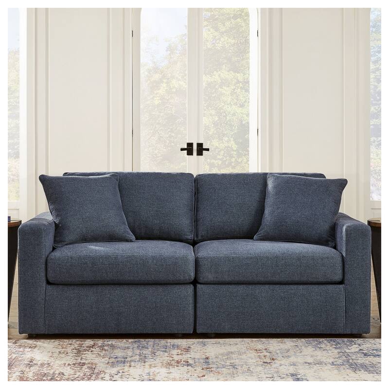 Signature Design by Ashley Modmax 2-Piece Loveseat - 76" W x 37" D x 36" H - Blue