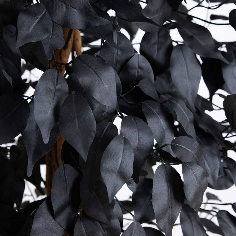 Black Ficus Artificial Halloween Potted Tree - 6' - Unlit