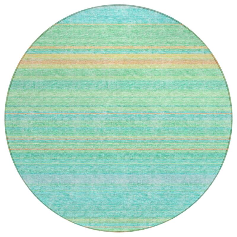 Machine Washable Indoor/ Outdoor Ombre Stripes Chantille Rug
