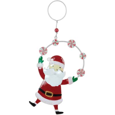 Santa Juggling Candy Ornament - Set of 3