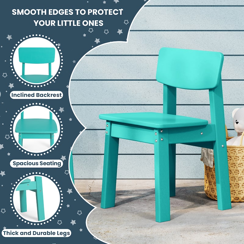 Polytrends Modern Mini Kids Outdoor Dining Chair (Set of 2)
