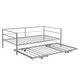 preview thumbnail 24 of 24, Twin Size Metal Daybed wAdjustable Trundle,Daybed Frame,Pop Up Trundle