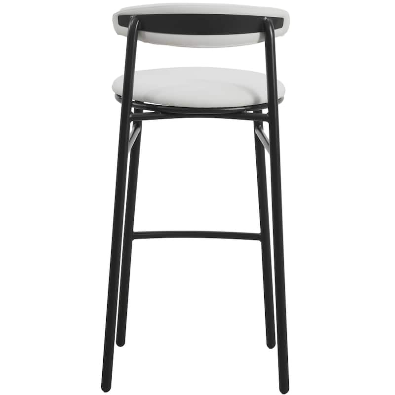 Upholstered Leather Bar Stool Accent Kitchen Chair Lume Collection Set of 2