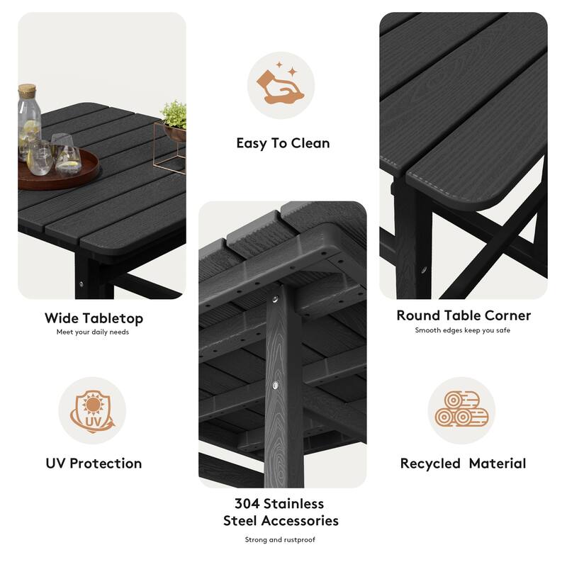 Plastic Tall adirondack Chair Set Of 5-Piece Patio Conversation Set