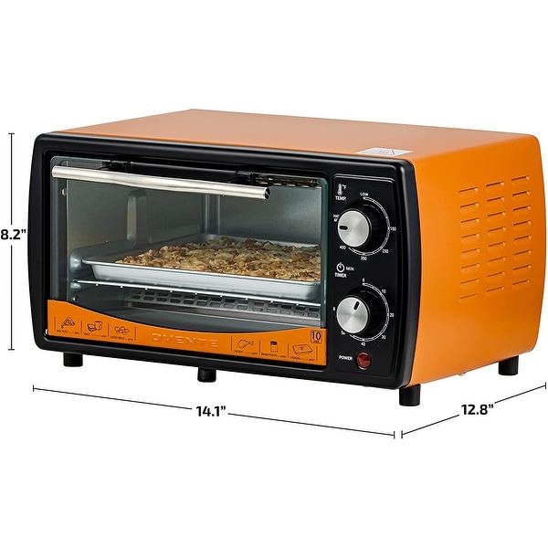 Ovente Countertop 4 Slice Capacity Conventional Oven w Baking Pan