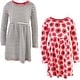 preview thumbnail 2 of 0, Touched by Nature Baby and Toddler Girl Organic Cotton Long-Sleeve Dresses 2pk, Poppy 6 Years - Youth Poppy Long Sleeve