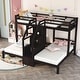 preview thumbnail 9 of 14, Twin Over Twin & Twin Bunk Bed with Built-In Staircase and Drawer Espresso - Twin
