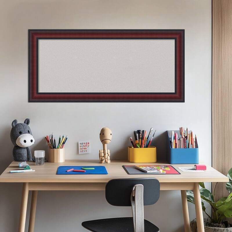 Dalat Cherry Framed Cork Board - Bulletin Board, Organization Board, Pin Board