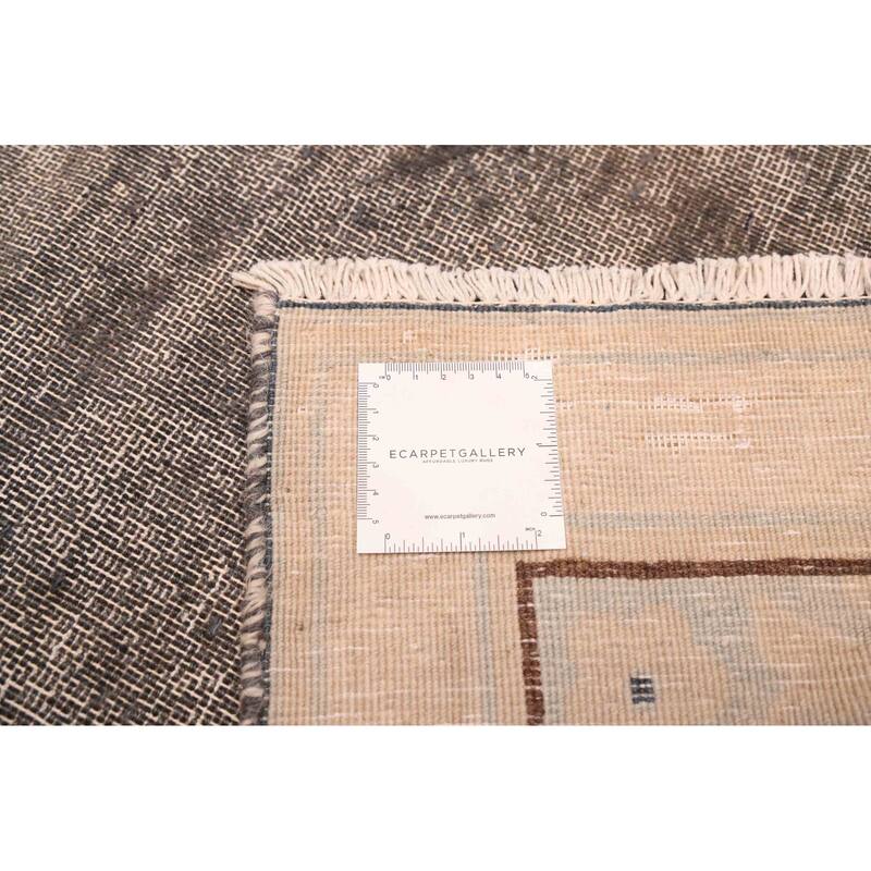 ECARPETGALLERY Hand-knotted Antalya Vintage Dark Grey Wool Rug - 7'6 x 10'3