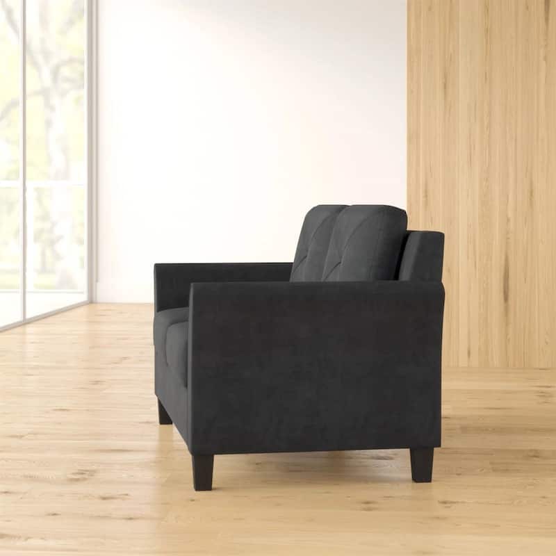 Modern 2-Seater Upholstered Microfiber Loveseat Sofa with Tufted Cushions for Living Room - 32.7'' H x 56.3'' W x 31.5'' D