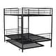 preview thumbnail 11 of 27, Full Metal Bunk Bed with Shelf and Guardrails, Black N/A