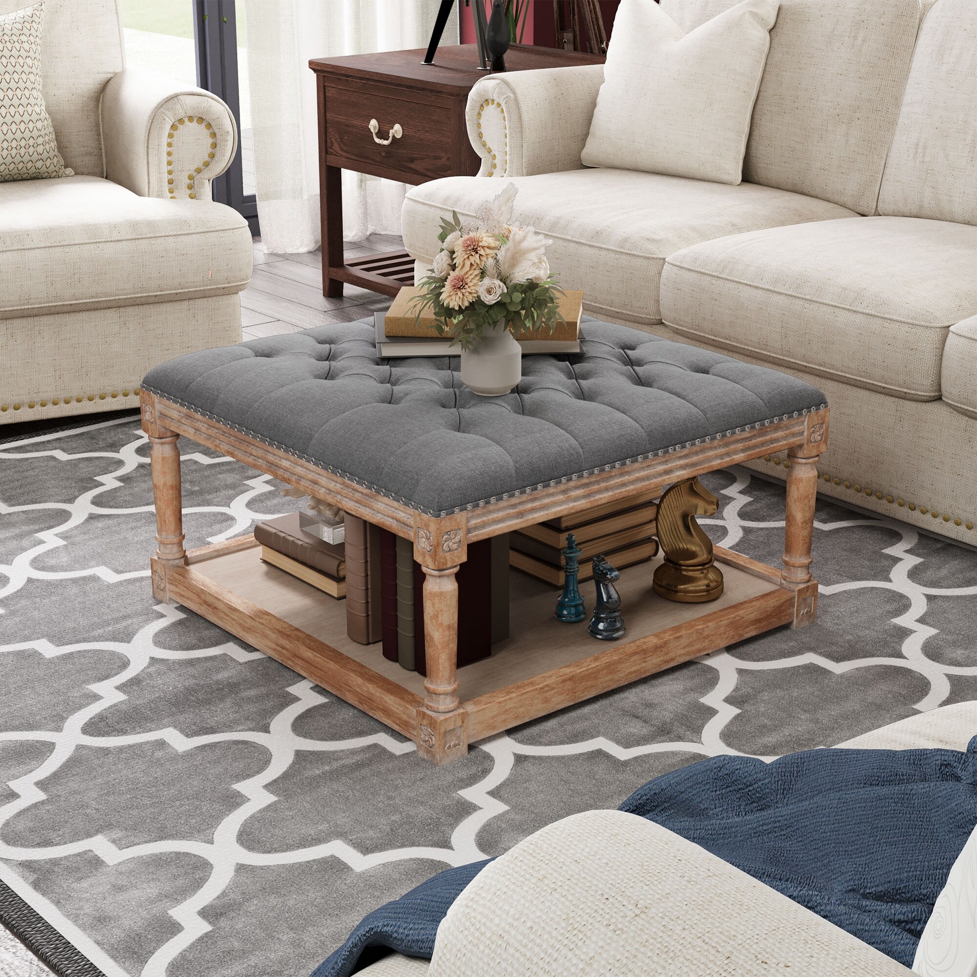 Avoca tufted outlet cocktail ottoman