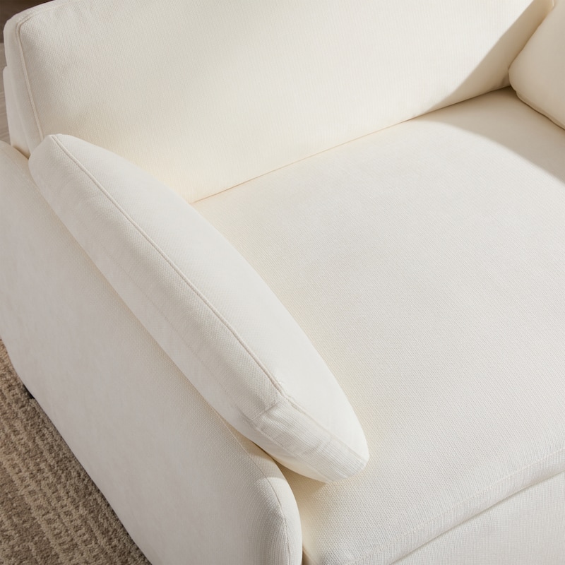 Oversized Chenille Single Sofa Chair with Pillows, 42.5" Wide & 32" Deep Seat Accent Chair Upholstered Armchair Lounge Chairs