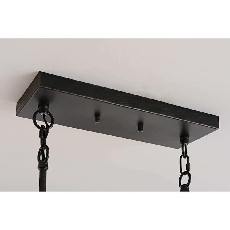 Gisela 8-light Antique Black Rectangle Crystal Chandelier - 39.4 inches L x 9.1 inches W x 20.8 inches H