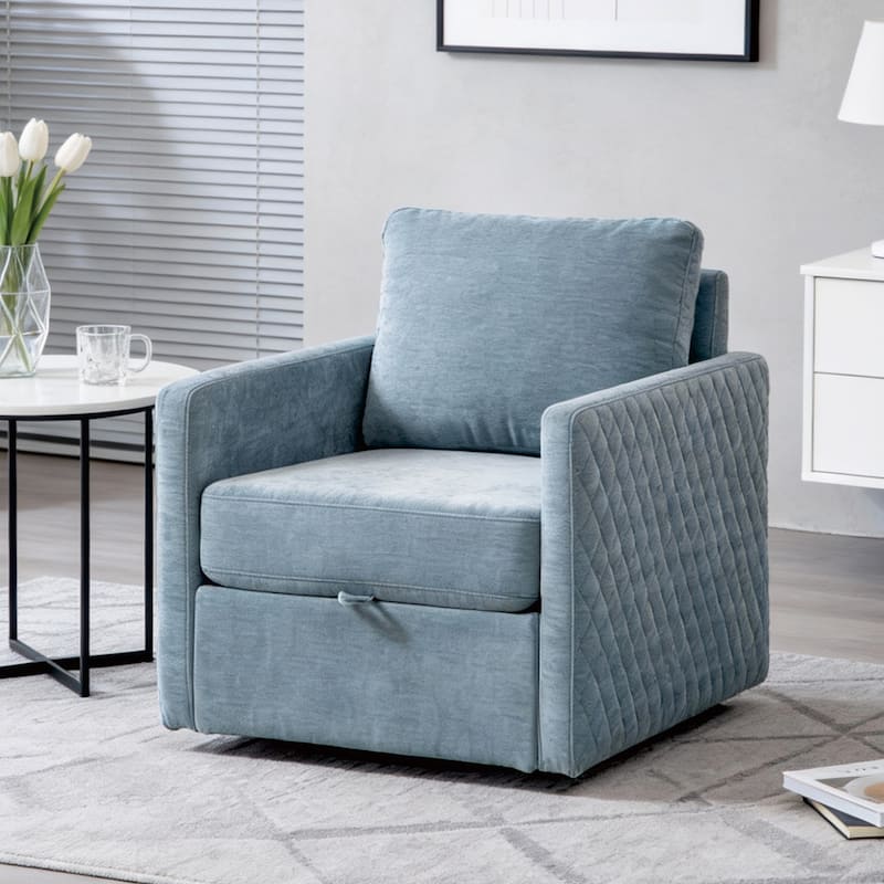 29.5"W Swivel Armchair with Hidden Storage,Club Chair Single Sofa with Pillow