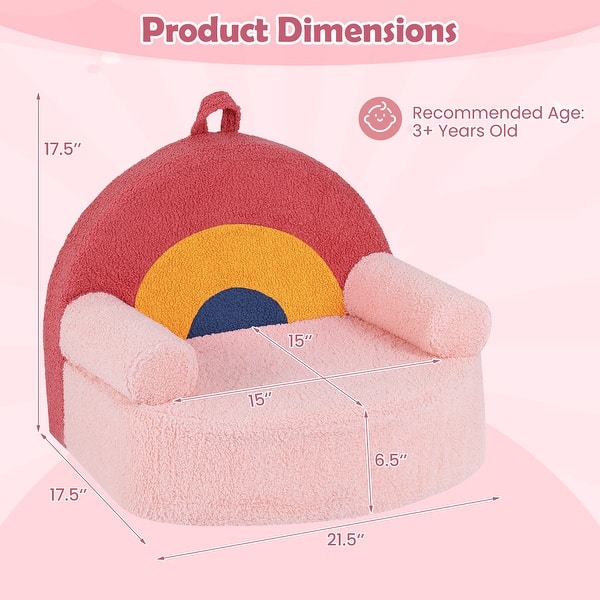 Gymax Kids Couch Toddler Foam Sofa w/ Soft & Machine-Washable Teddy