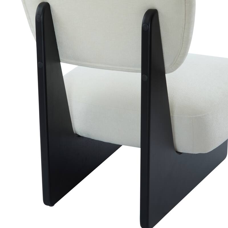 Low Profile Accent Chair Set of 2, Modern Living Room Armless Lounge Chair, Fabric Reading Chair with Wooden Frame